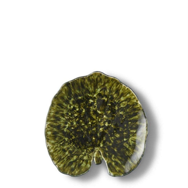 Alchemilla Leaf I Stoneware Small Plate - Dark green