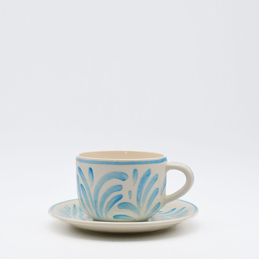 Andorinha I Large Ceramic Cup and Saucer - Turquoise