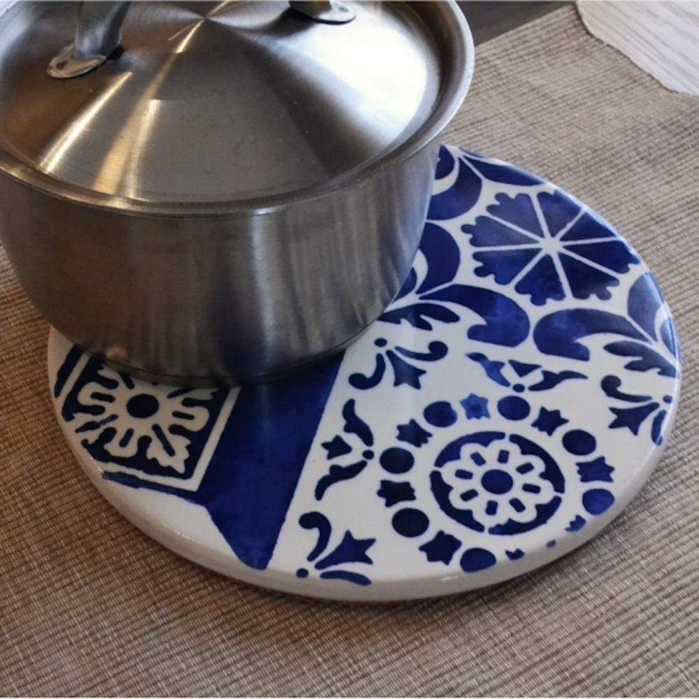 Azulejo I Ceramic and Cork Trivet