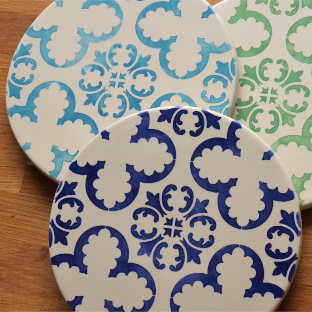 Azulejo I Ceramic and Cork Trivet