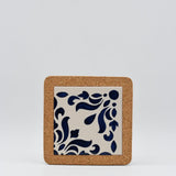 Azulejo I Ceramic and Cork Trivet 8 patterns - 7.9" Motif 7