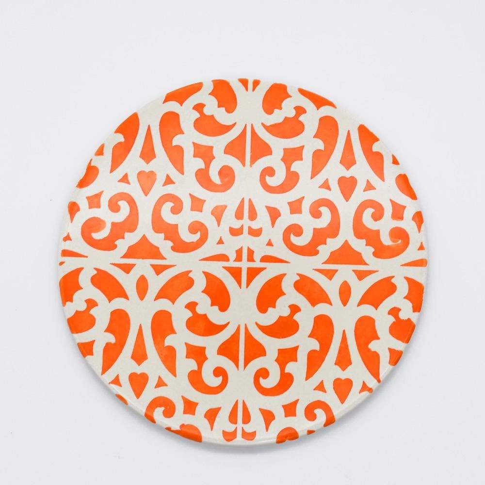 Azulejo I Ceramic and cork Trivet Orange