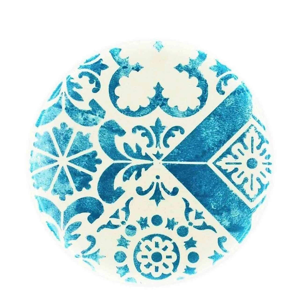 Azulejo I Ceramic and Cork Trivet Turquoise