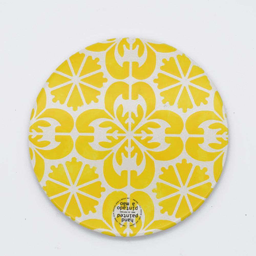 Azulejo I Ceramic and Cork Trivet Yellow