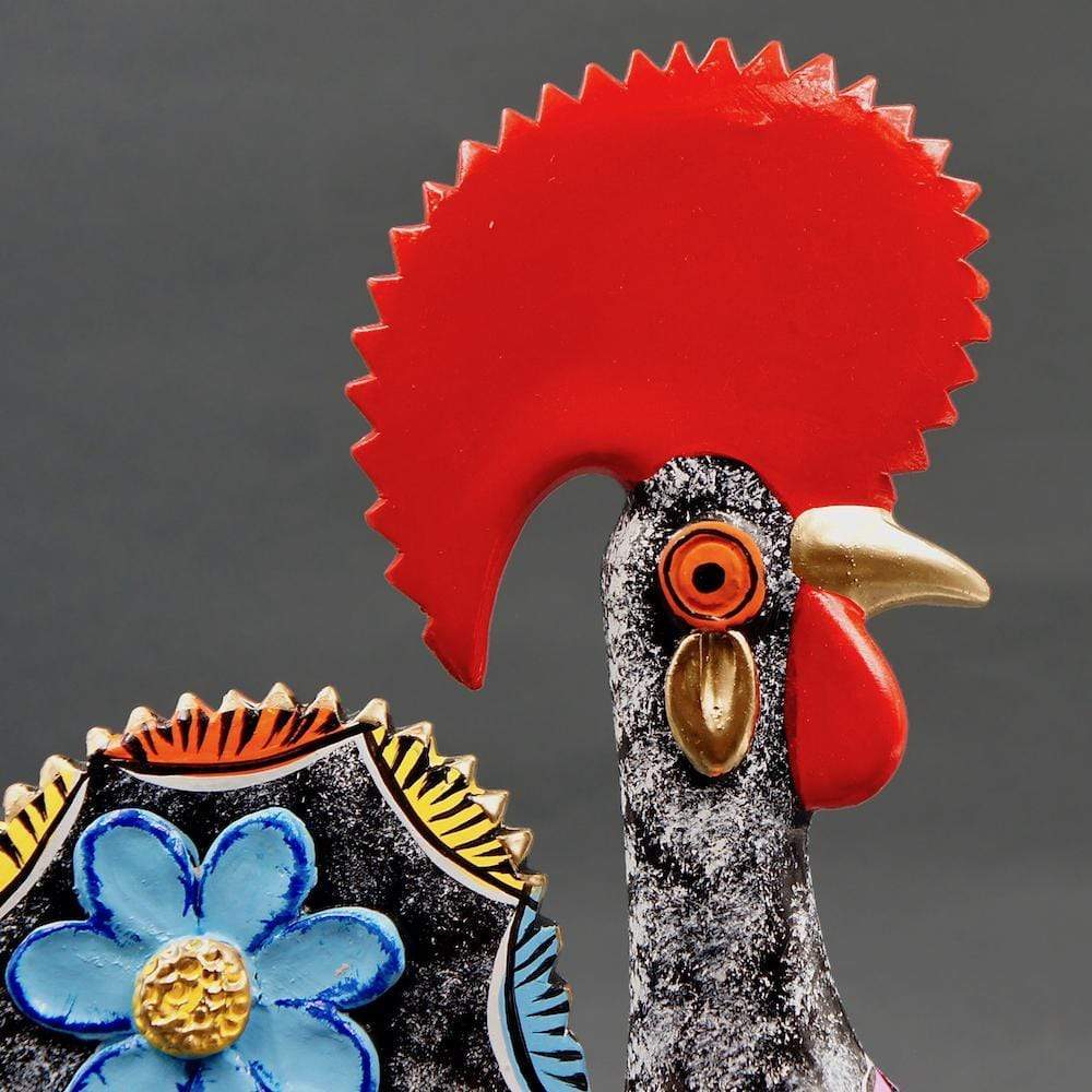 Barcelos Rooster by Prazeres Côta 10" - Black