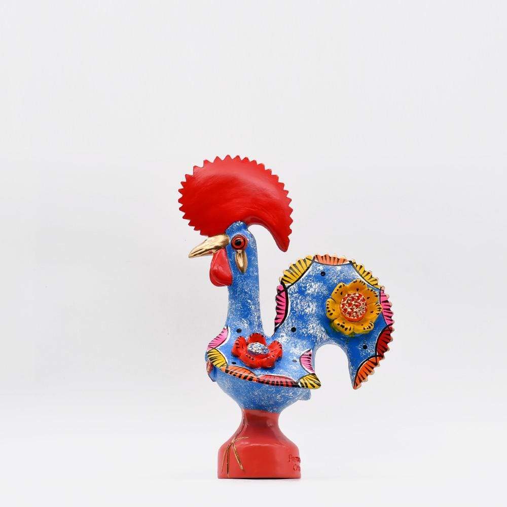 Barcelos Rooster by Prazeres Côta 10" - Blue