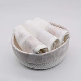 Bathroom Cotton Basket - White & beige