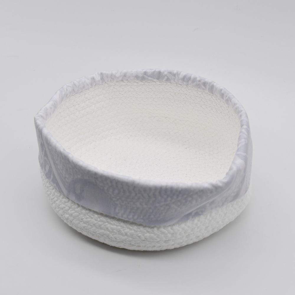 Bathroom Cotton Basket - White & grey