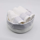 Bathroom Cotton Basket - White & grey