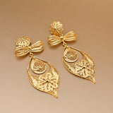 Brincos À Princesa I Gold-plated Silver Filigree Earrings - 3.5"