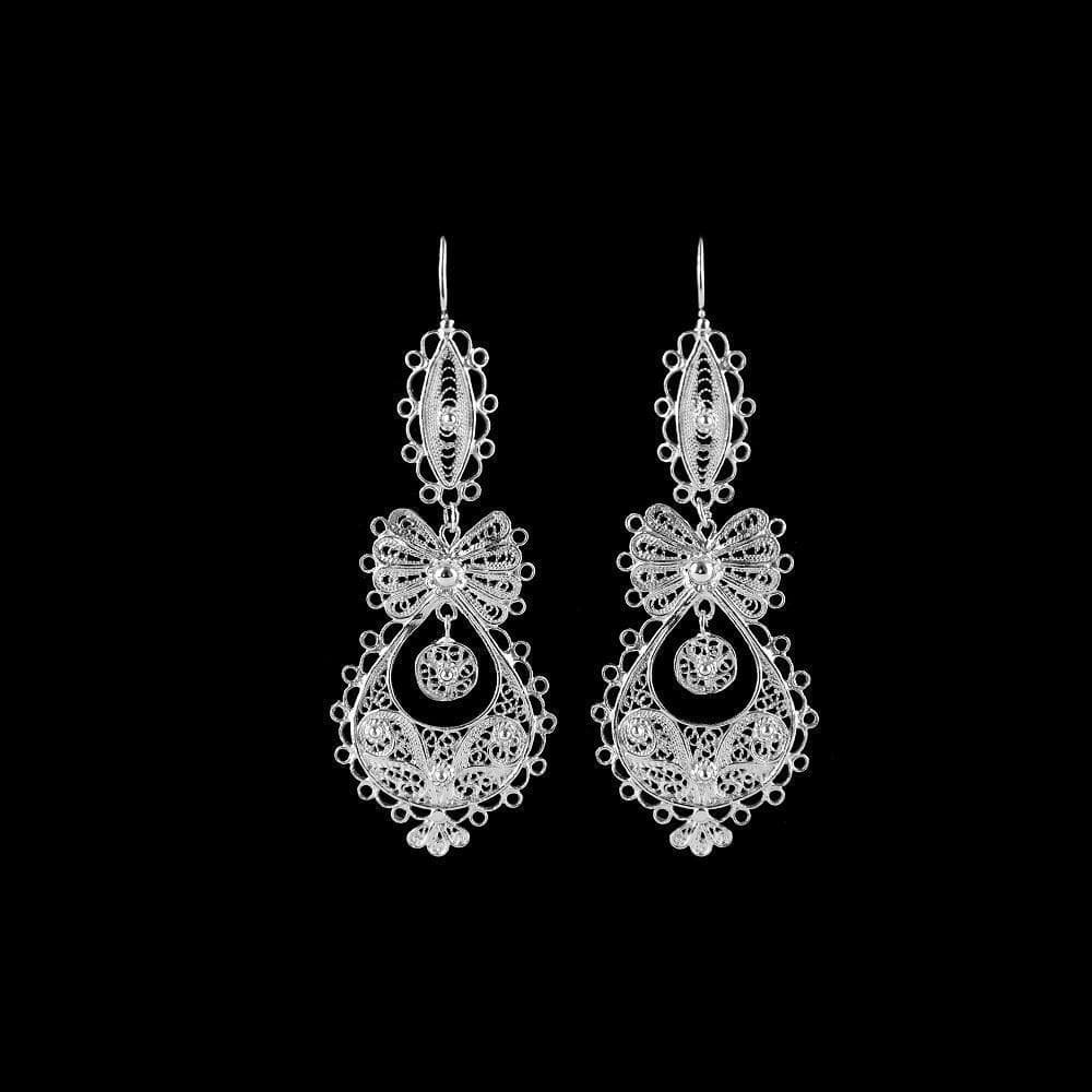 Brincos À Princesa I Silver Filigree Earrings - 2.2''