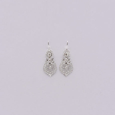 Brincos À Rainha I Silver Filigree Earrings - 1.0''