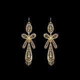 Brincos À Rei I Gold-plated Silver Filigree Earrings - 2.6''