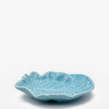 Cabbage Leaf-shaped Ceramic Bread Plate - Blue