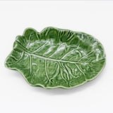 Cabbage Leaf-shaped Ceramic Bread Plate - Green