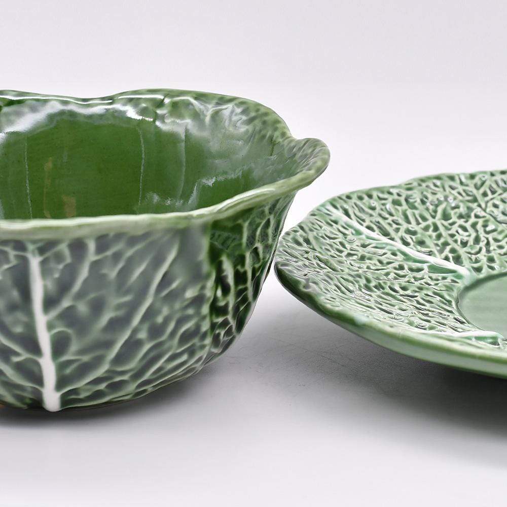 Cabbage-shaped Ceramic Bowl & Plate