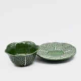 Cabbage-shaped Ceramic Bowl & Plate