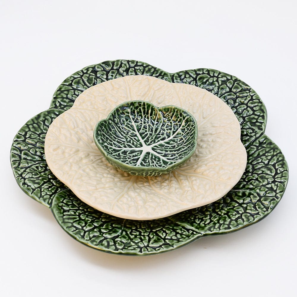 Cabbage-shaped Ceramic Charger Plate - Green