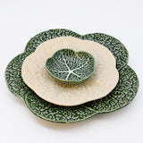 Cabbage-shaped Ceramic Charger Plate - Green