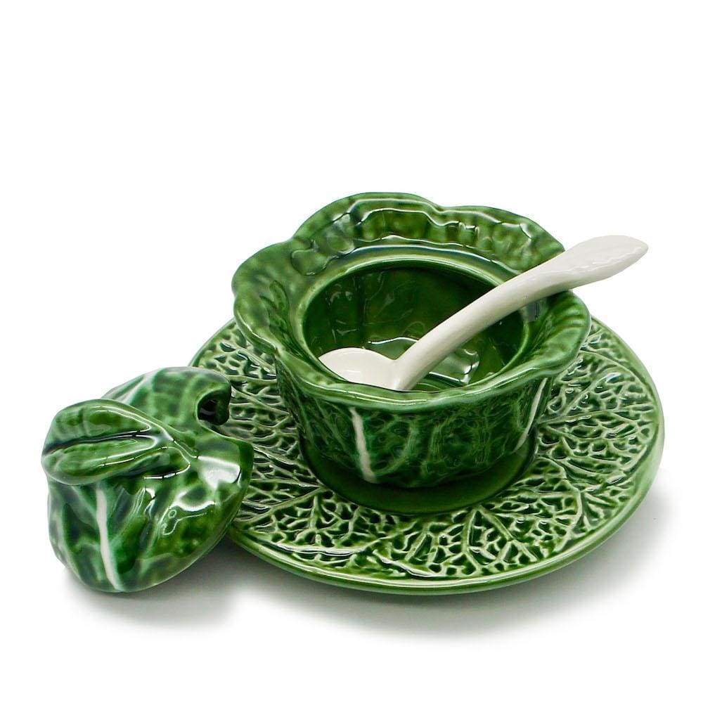 Cabbage-shaped Ceramic Mustard Pot