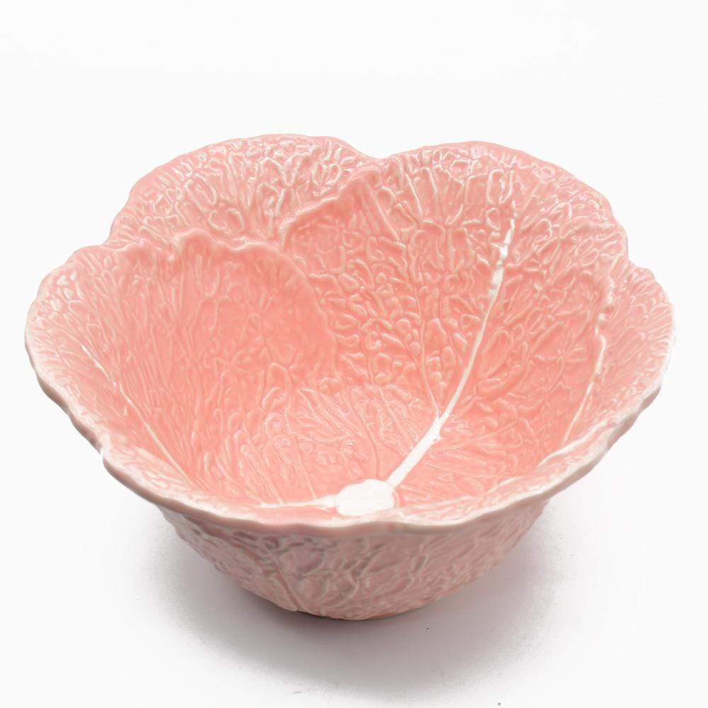 Cabbage-shaped Ceramic Salad Bowl - Pink