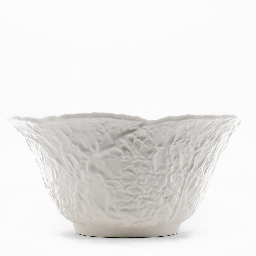 Cabbage-shaped Ceramic Salad Bowl - White