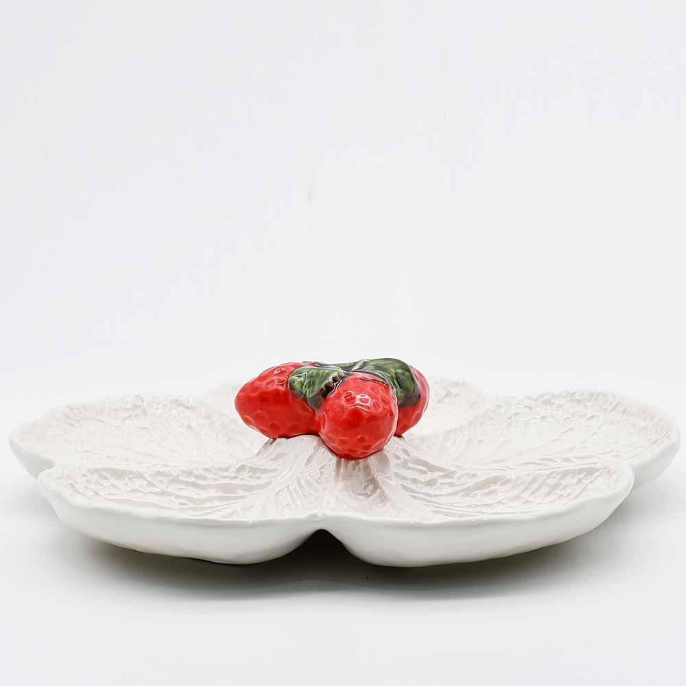 Cabbage-shaped Ceramic Serving Plate - White