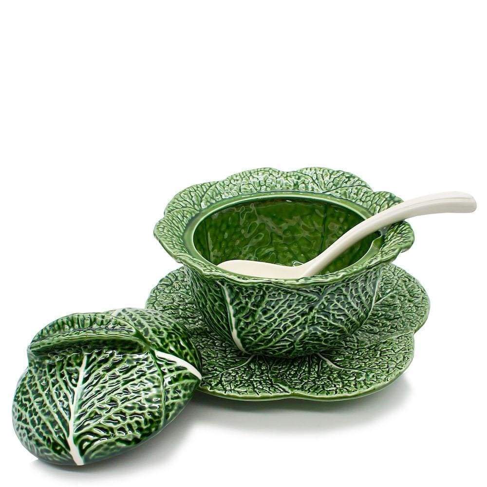 Cabbage-shaped Ceramic Tureen - 10.6''