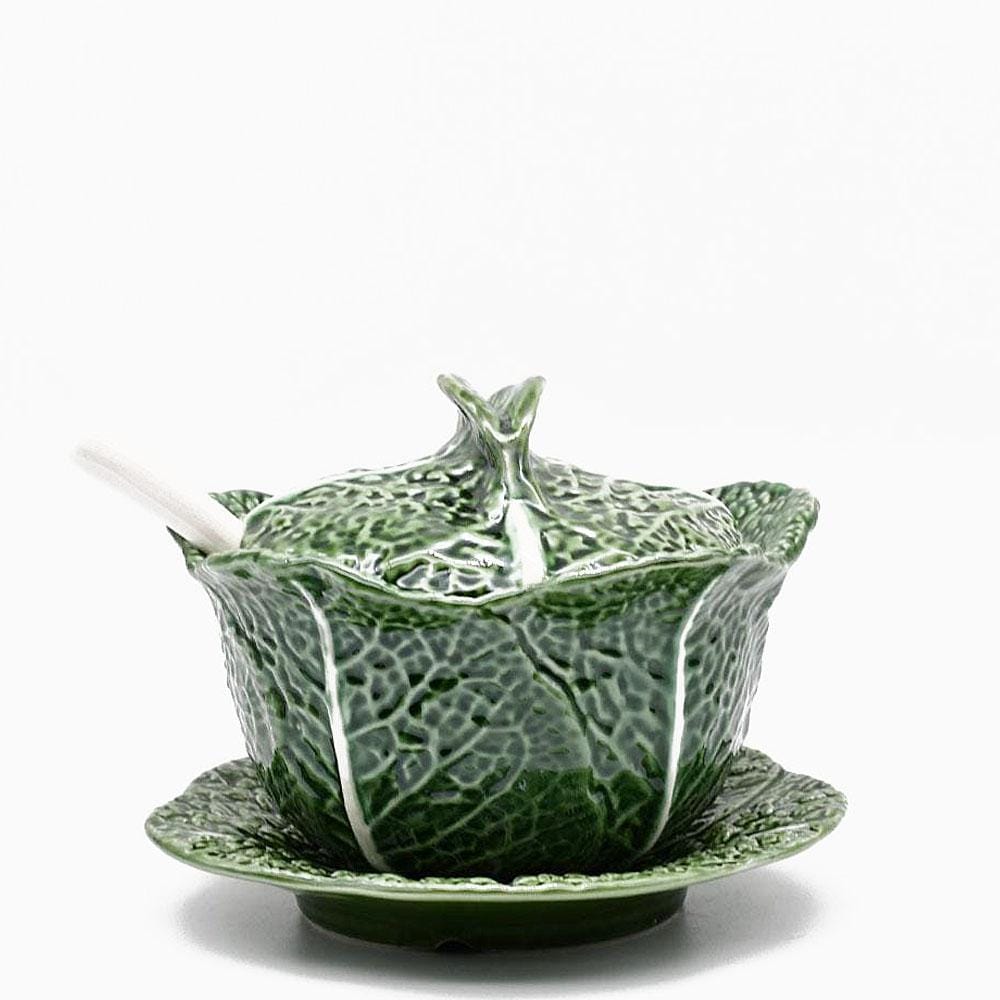 Cabbage-shaped Ceramic Tureen - 7.9''