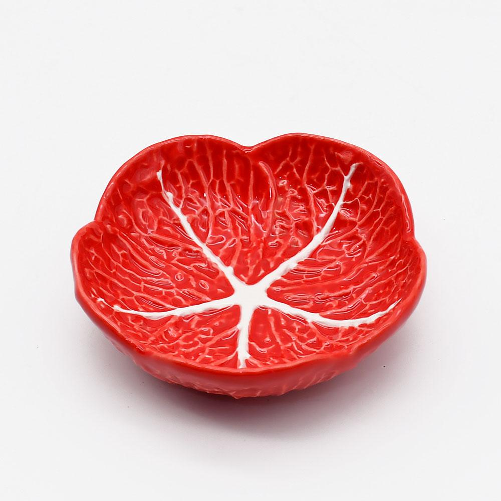 Cabbage-shaped Side Plate Red