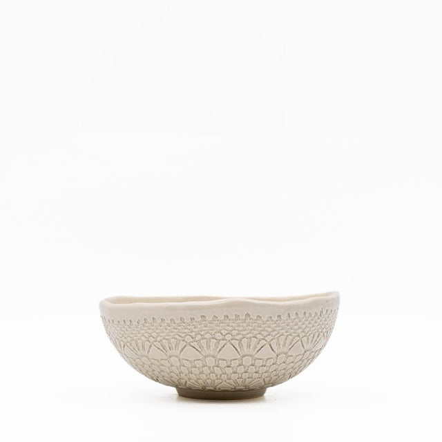 Carimbada I Handmade Ceramic Bowl 6.3'' - Beige