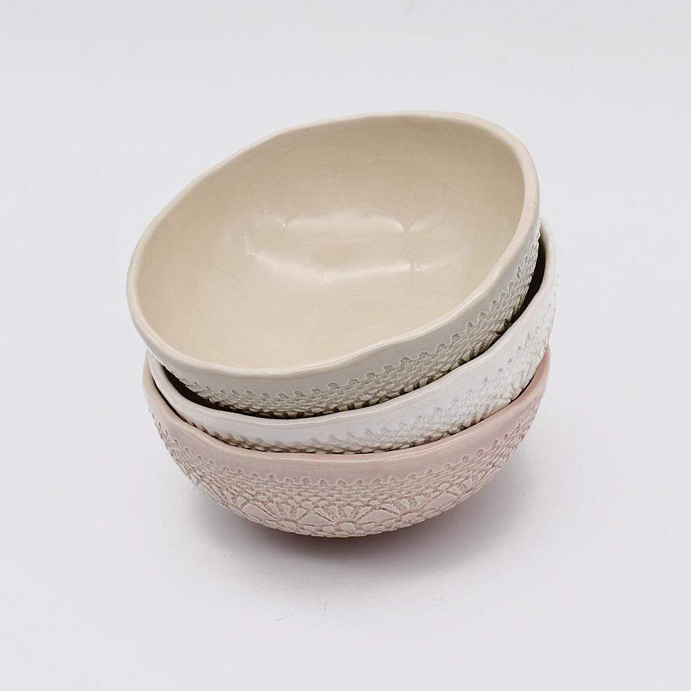 Carimbada I Handmade Ceramic Bowl 6.3'' - White