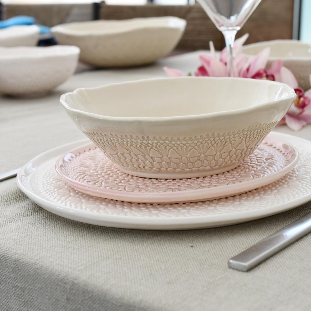 Carimbada I Handmade Ceramic Plate 7.9" - Pink