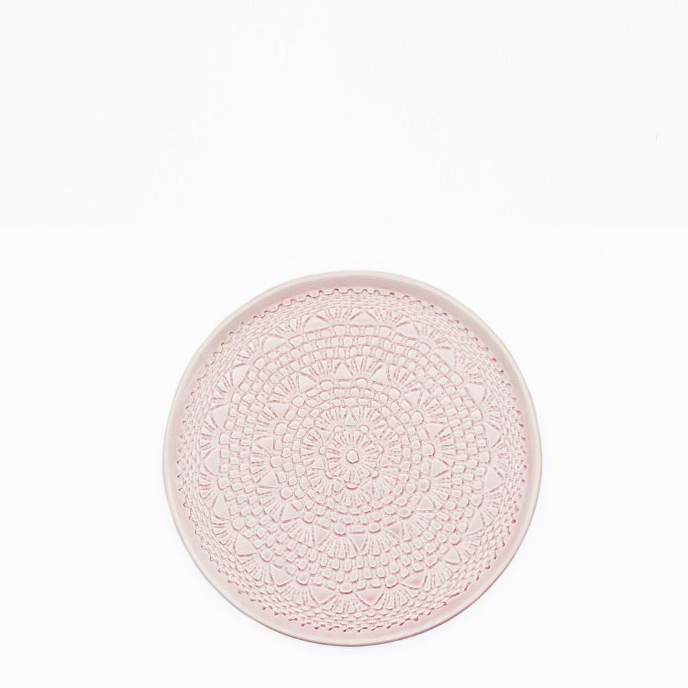 Carimbada I Handmade Ceramic Plate 7.9" - Pink