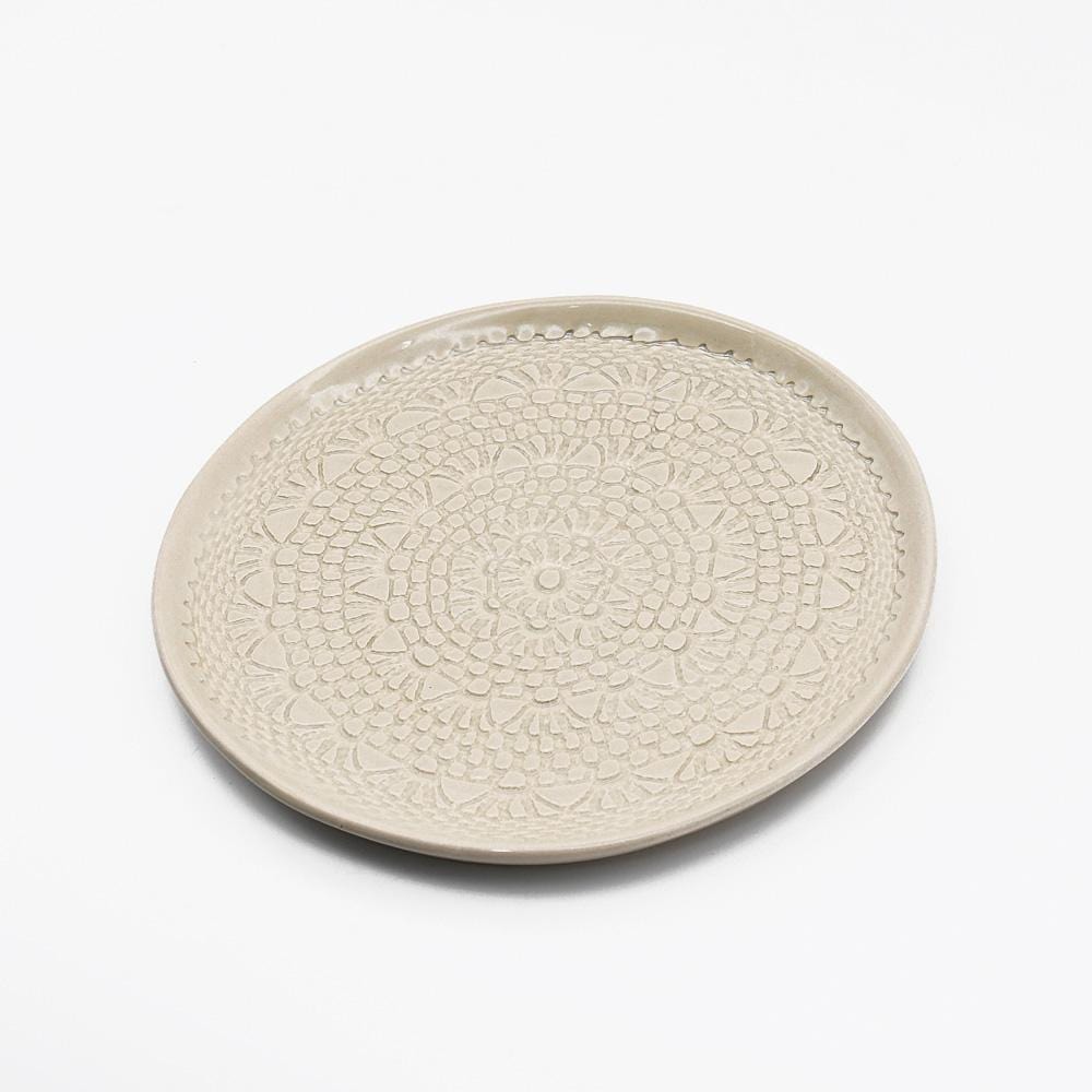 Carimbada IHandmade Ceramic Plate 7.9" - Beige