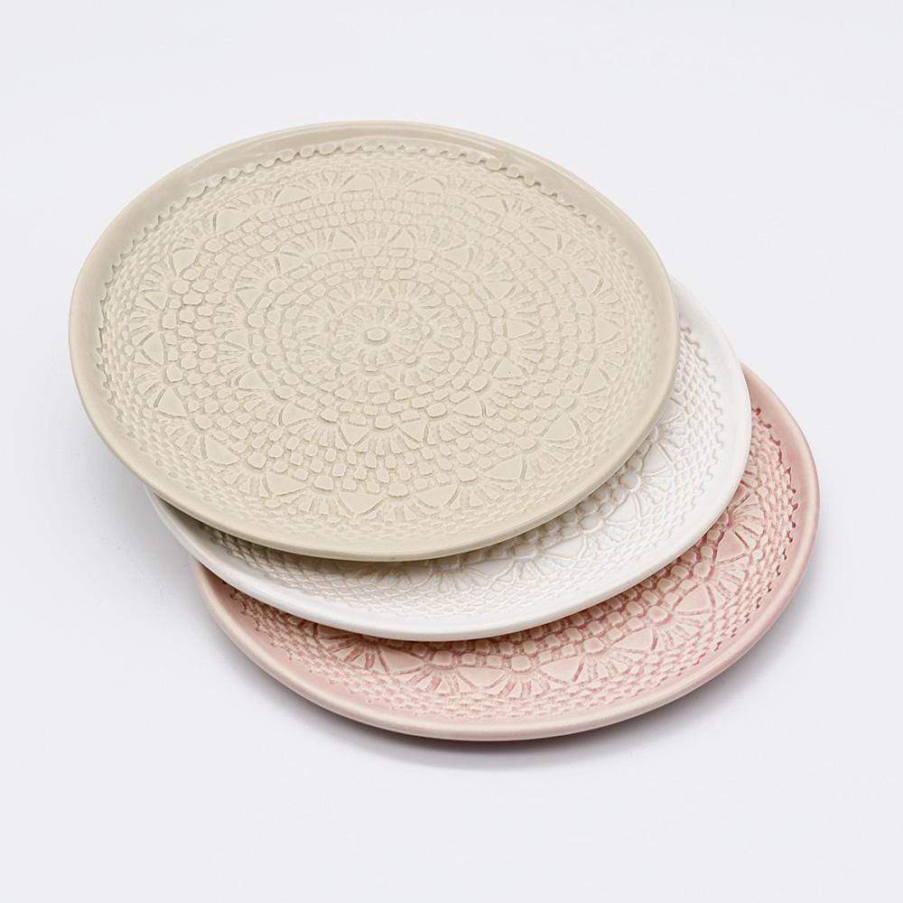 Carimbada IHandmade Ceramic Plate 7.9" - Beige