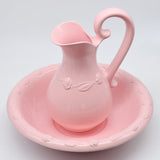 Ceramic Pitcher and Washbasin - Pink