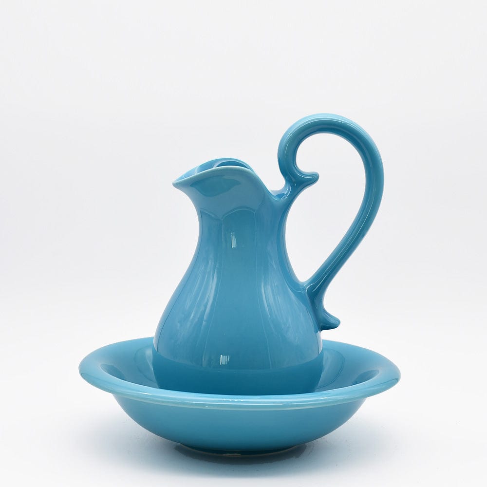 Ceramic Pitcher and Washbasin - Turquoise