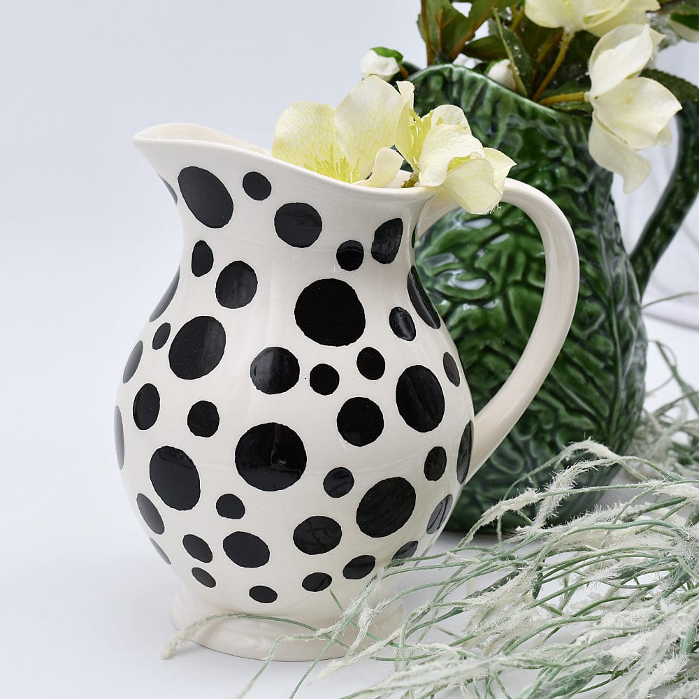 Ceramic Pitcher with Black Dots