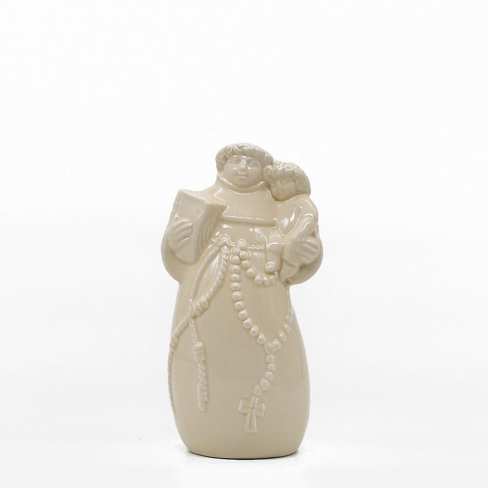 Ceramic Saint Anthony Figurine - 7.9" Beige