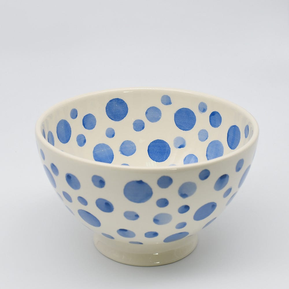 Ceramic Salad Bowl with Blue Dots