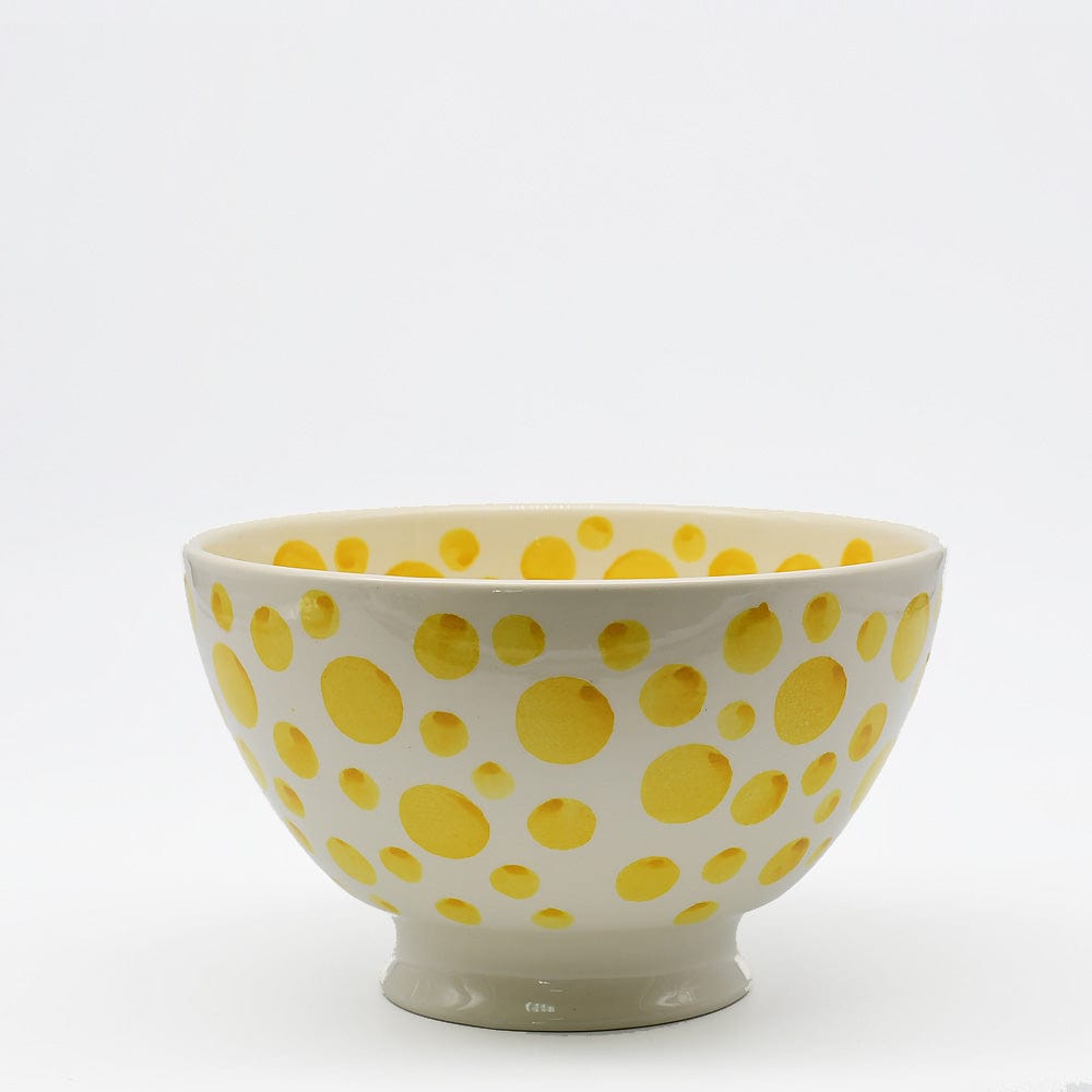 Ceramic Salad Bowl with Yellow Dots