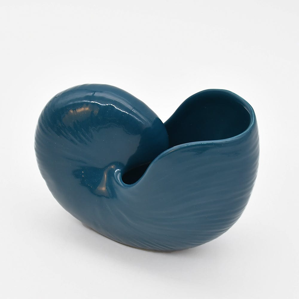 Ceramic Seashell 5.1'' - Teal Blue