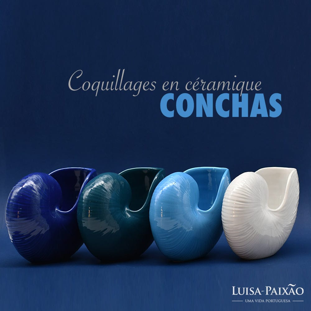 Ceramic Seashell 5.1'' - Teal Blue