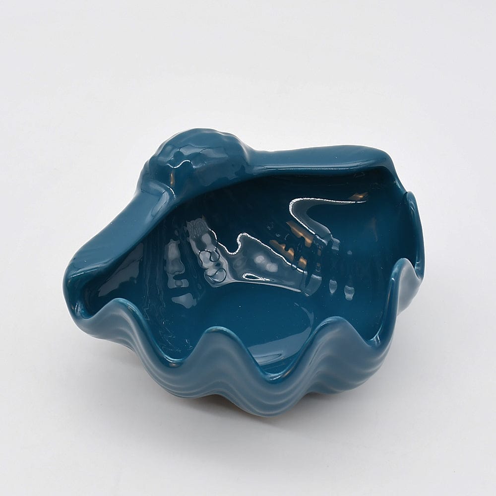 Ceramic Seashell 6.3'' - Teal Blue