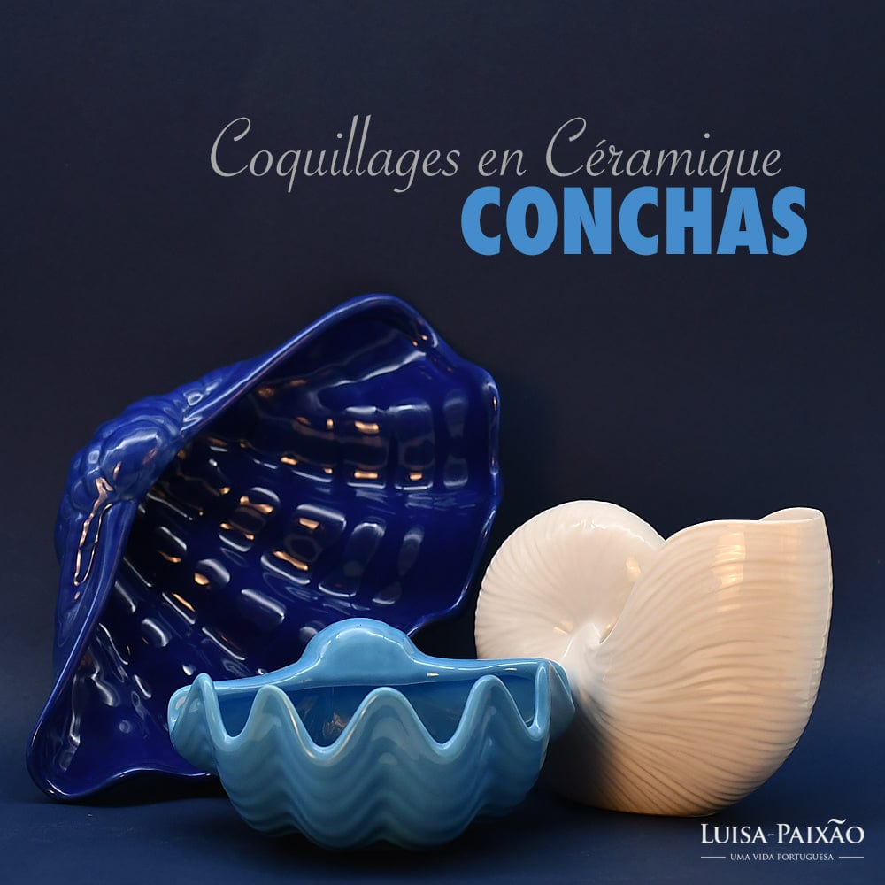 Ceramic Seashell 8.3" - Cobalt Blue