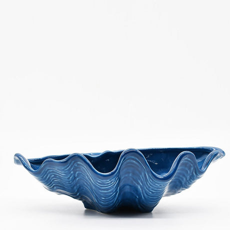 Ceramic Seashell Bowl 11.8'' - Cobalt Blue