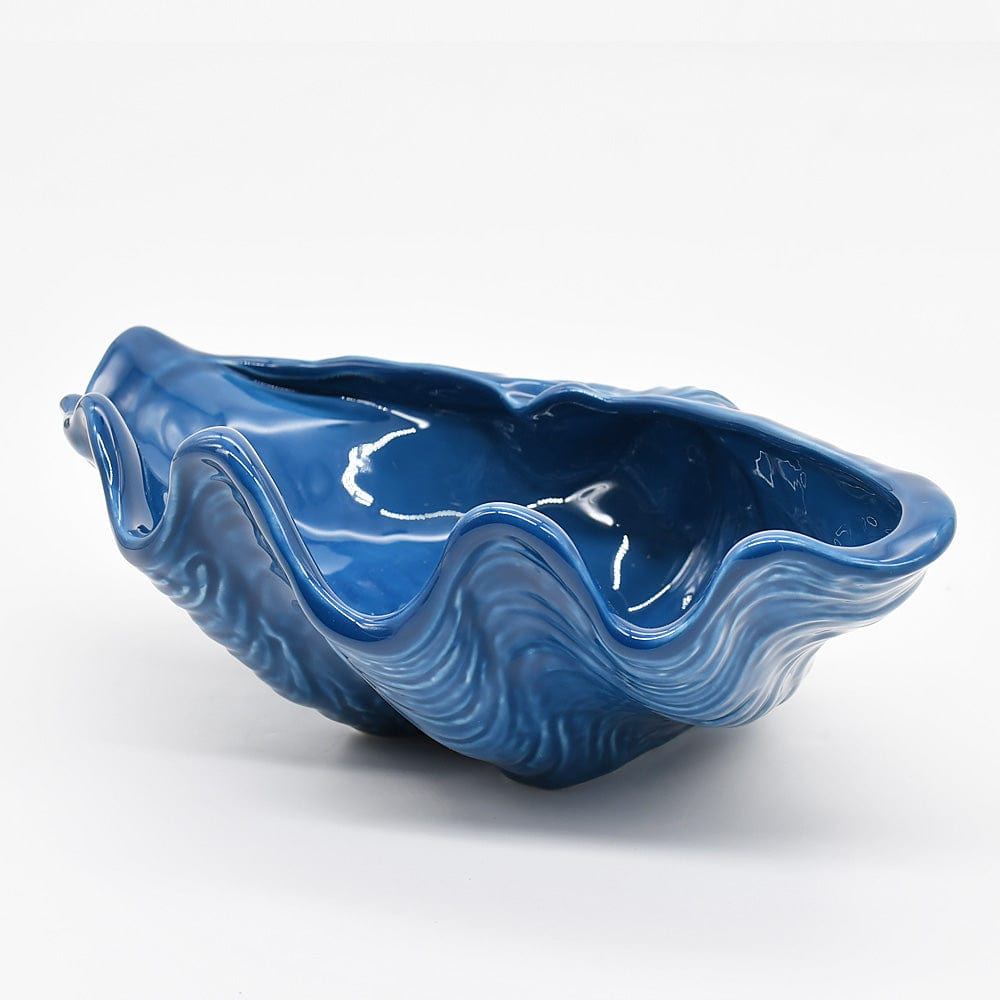 Ceramic Seashell Bowl 11.8'' - Cobalt Blue