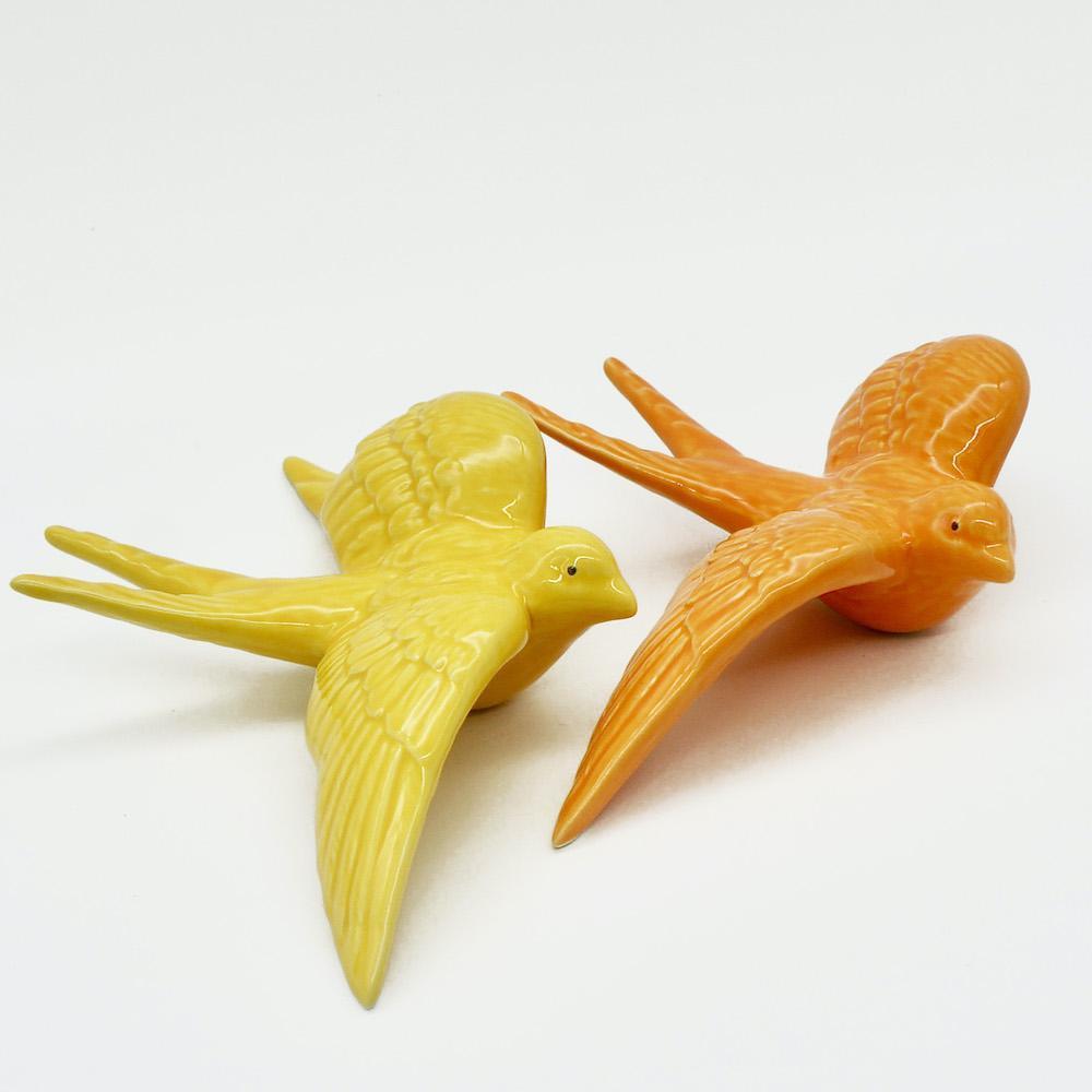 Ceramic Swallow from Caldas da Rainha - Orange