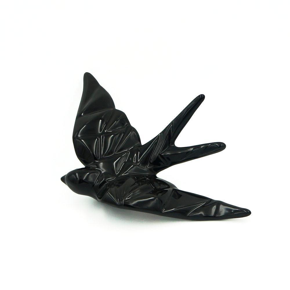 Ceramic Swallow Origami Style - Black